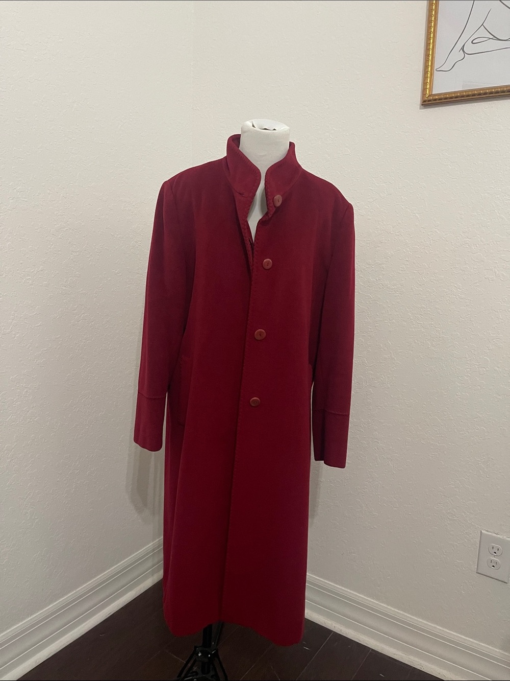 women’s made in italy Red Stand-Collar Overcoat